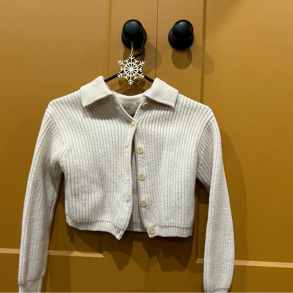 Wilfred Cream Ribbed Cardigan